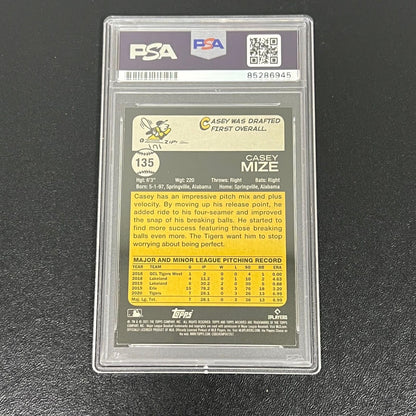 2021 Topps #135 Casey Mize Signed Card PSA Slabbed AUTO Tigers RC