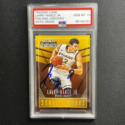 2015 CONTENDERS DRAFT PICKS #49 Larry Nance Jr. Signed Card AUTO 10 PSA Slabbed