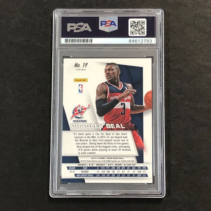 2014-15 Panini Prizm Green #19 Bradley Beal Signed Card AUTO PSA Slabbed Wizards