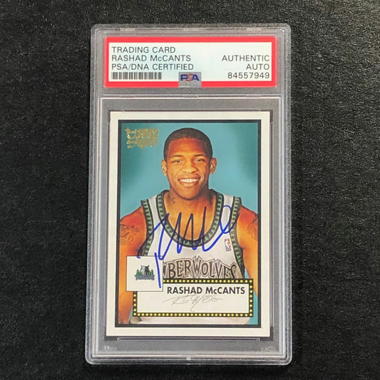 2005-06 Topps 1952 Style #134 Rashad McCants Signed Card AUTO PSA Slabbed Minnes