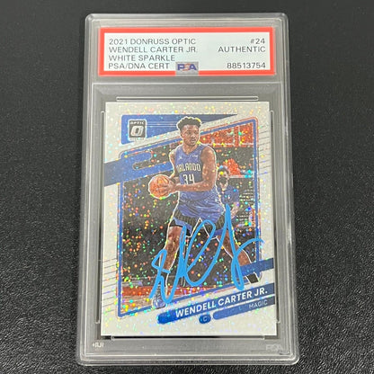 2021-22 Panini Donruss Optic White Sparkle #24 Wendell Carter Jr. Signed card PS