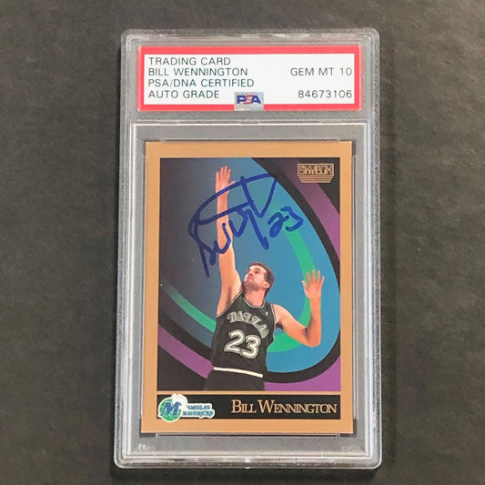 1990-91 Skybox #68 Bill Wennington Signed Card AUTO GRADE 10 PSA Slabbed Maveric