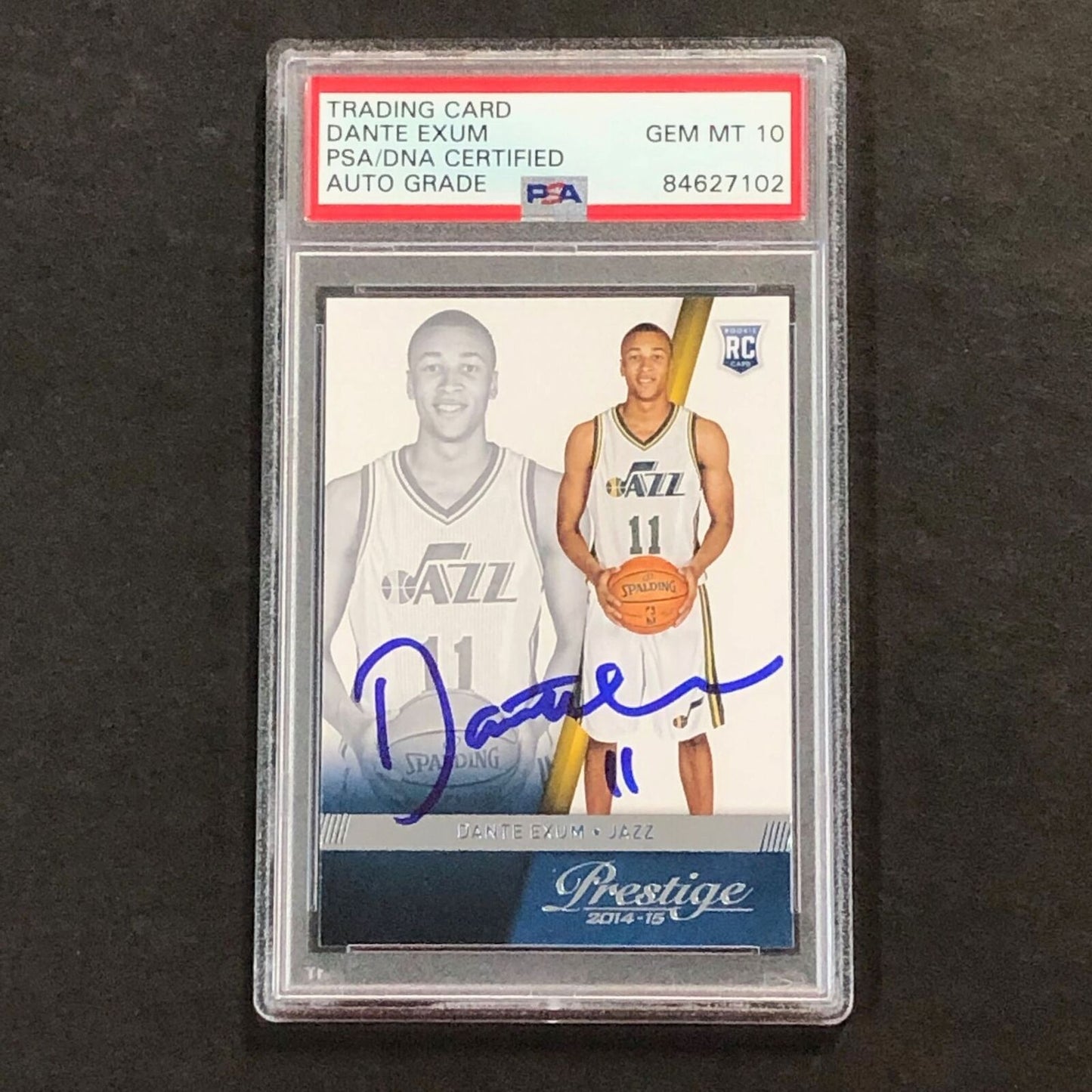 2014-15 Panini Prestige #165 Dante Exum Signed Card AUTO 10 PSA Slabbed Jazz