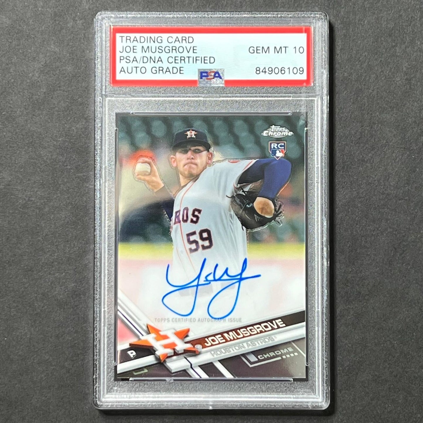 2017 Topps #RA-JM Joe Musgrove Signed Rookie Card PSA Slabbed Auto Grade 10 Astr