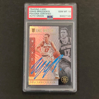 2019-20 Panini Illusions #184 Ignas Brazdeikis Signed AUTO 10 PSA Slabbed RC Kni