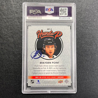2020-21 Upper Deck Series 1 Hundo P #HP-3 Brayden Point Signed Card AUTO PSA/DNA