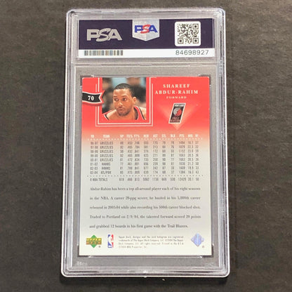 2004 Upper Deck #70 Shareef Abdur-Rahim Signed Card AUTO PSA Slabbed Trail Blaze