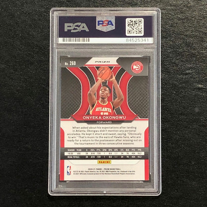 2020-21 Panini Prizm Red White Blue #260 Onyeka Okongwu signed AUTO Card PSA/DNA
