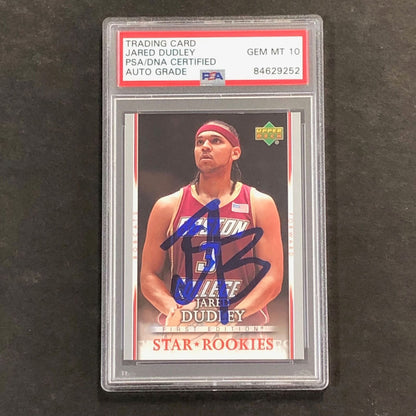 2007-08 Upper Deck First Edition #222 Jared Dudley Signed Card AUTO 10 PSA Slabb