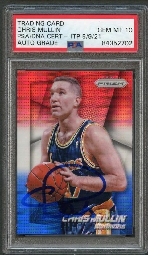 2014-15 Prizm RED WHITE and BLUE #244 Chris Mullin Signed Card AUTO Grade 10 PSA