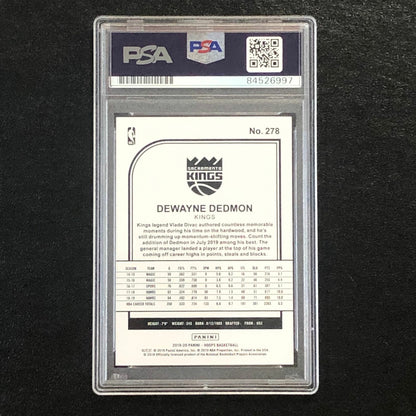 2019-20 NBA Hoops #278 Dewayne Dedmon Signed Card AUTO PSA Slabbed Kings