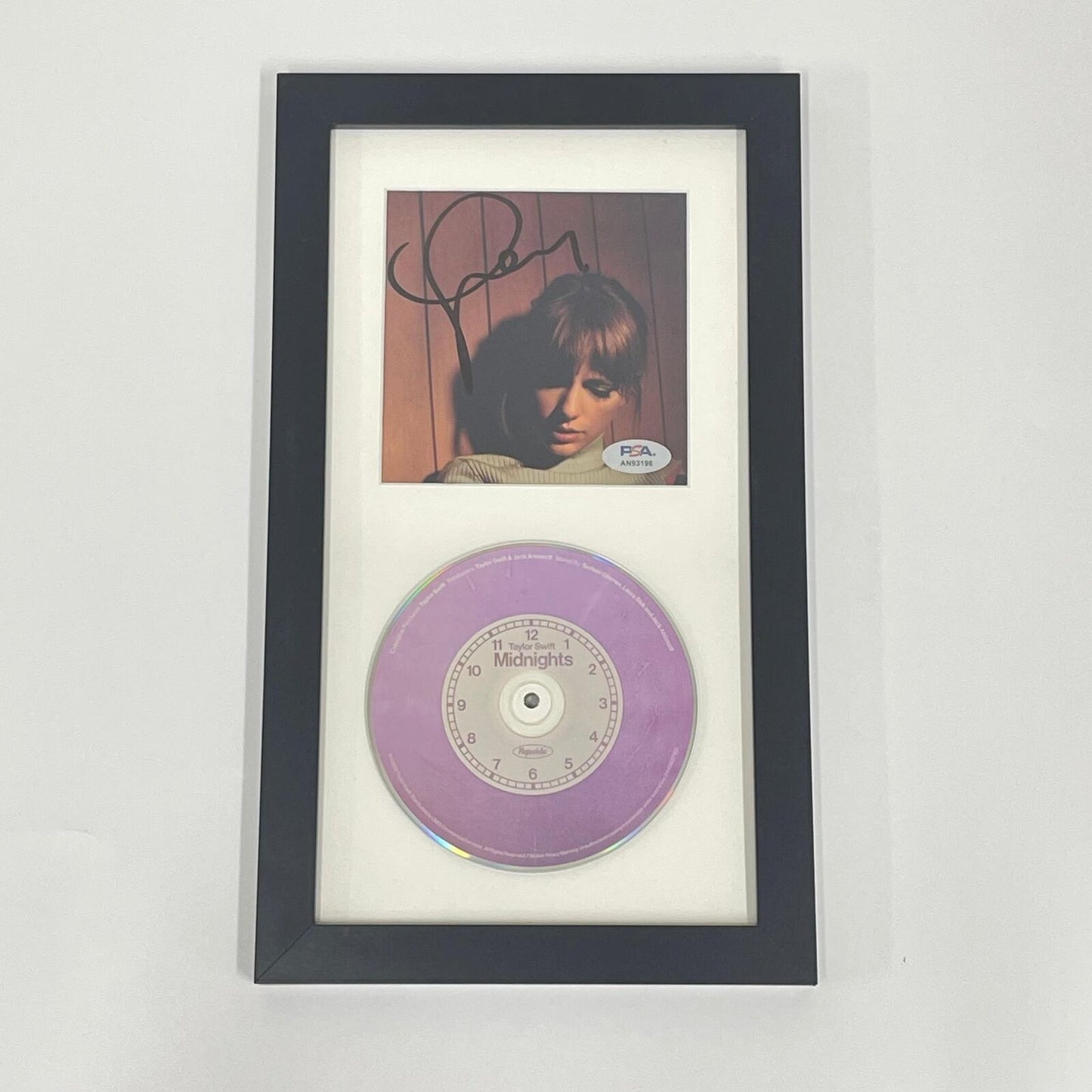 Taylor Swift Signed CD Cover Framed LOA AUTO 10 PSA/DNA Lavender Midnights Autog