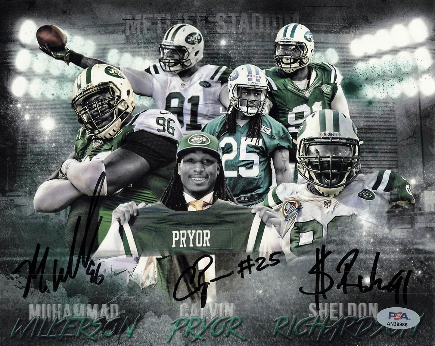 Sheldon Richardson, Alvin Pryor, and Muhammad Wilkerson signed 8x10 photo PSA/DN