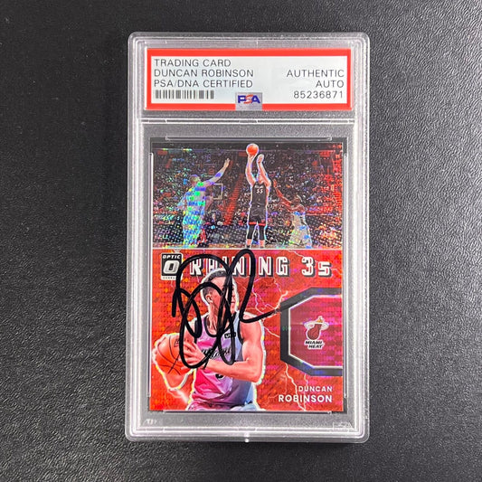 2020-21 Panini Donruss Optic #13 Duncan Robinson Signed Card PSA Slabbed Heat