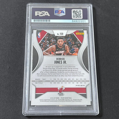 2019-20 Panini Prizm RWB #150 Derrick Jones Jr. Signed Card AUTO 10 PSA Slabbed