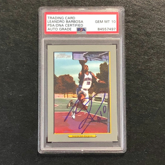 2006-07 Topps Turkey Red #131 Leandro Barbosa Signed Card AUTO 10 PSA Slabbed Su