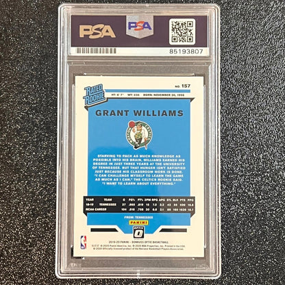 2019-20 Panini Donruss Optic #157 Grant Williams Signed Card AUTO 10 PSA/DNA Sla