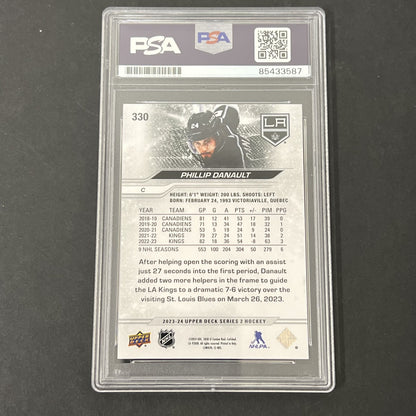 2023-24 Upper Deck Series 2 #330 Phillip Danault signed card PSA Auto 10