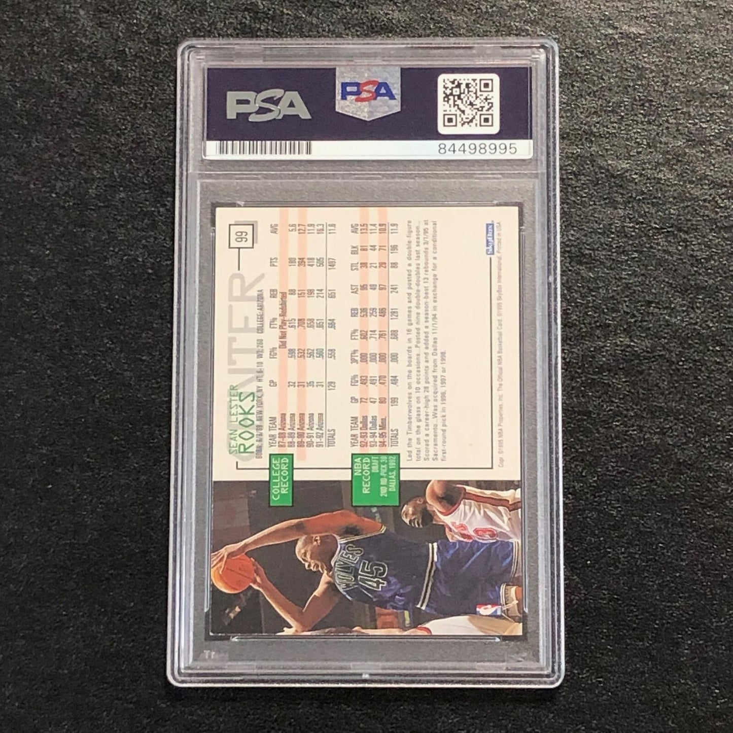 1995-96 NBA Hoops #99 Sean Rooks Signed Card AUTO PSA Slabbed Minnesota Timberwo