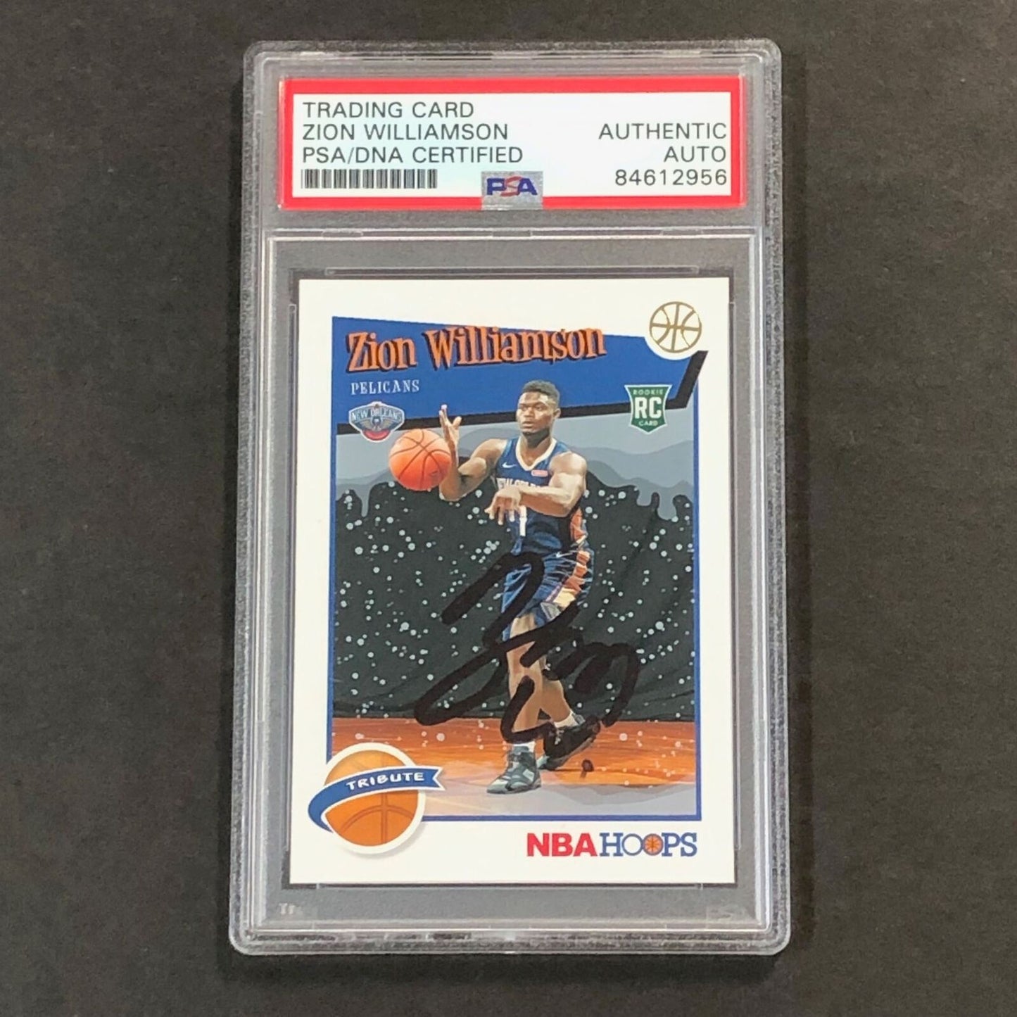 2019-20 NBA Hoops Tribute #296 Zion Williamson Signed Card AUTO PSA Slabbed RC P