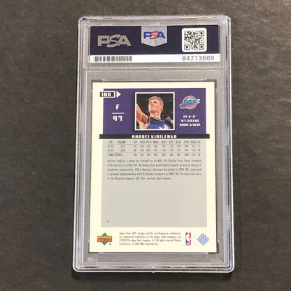 2003-04 Upper Deck MVP #186 Andrei Kirilenko Signed Card AUTO PSA Slabbed