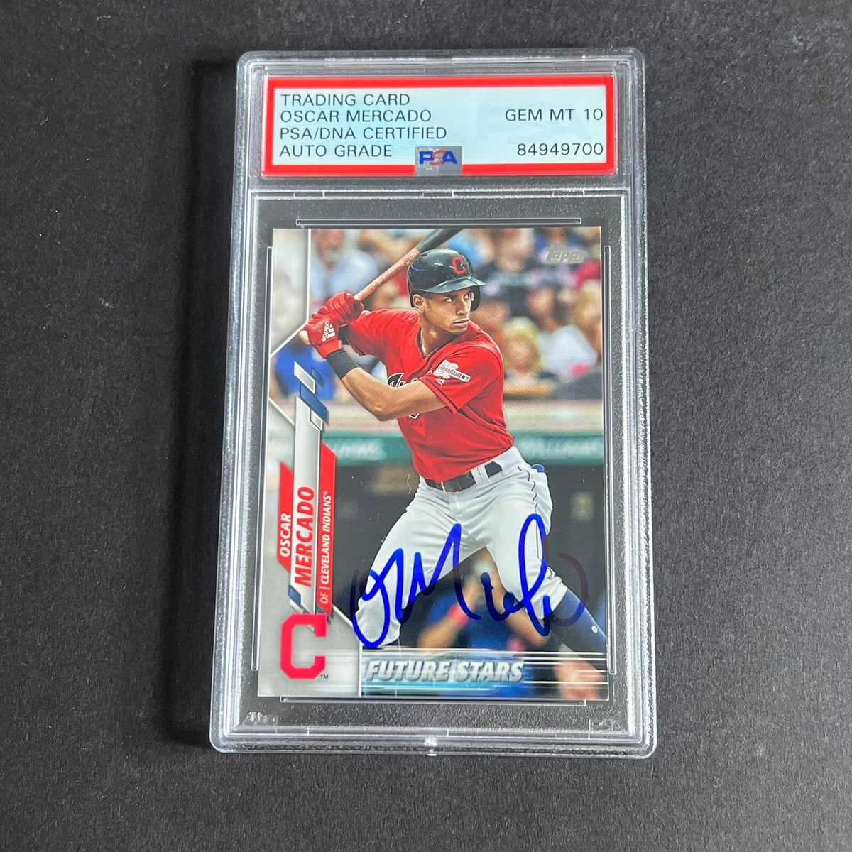 2020 Topps Future Stars #225 Oscar Mercado Signed Card PSA Slabbed Auto 10 Cleve
