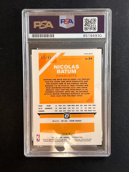 2019-20 Panini Donruss Optic #24 Nicolas Batum Signed Card AUTO PSA Slabbed Horn