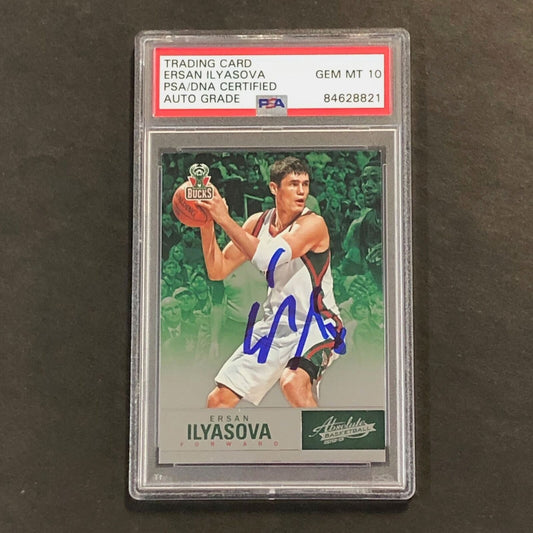 2012-13 Panini Absolute Basketball #22 Ersan Ilyasova Signed Card AUTO 10 PSA Sl