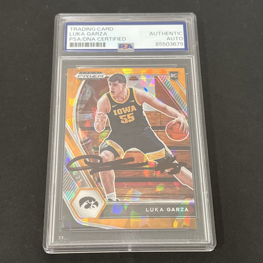 2021 Panini Prizm Draft Picks #51 Luka Garza signed card PSA