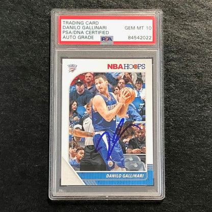 2019-20 NBA Hoops #81 Danilo Gallinari Signed AUTO 10 PSA Slabbed Thunder