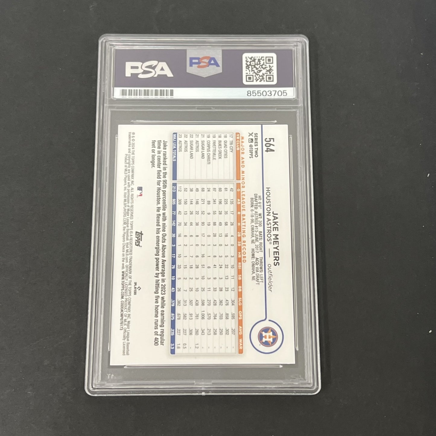 2024 Topps Series 2 #564 Jake Meyers signed card PSA