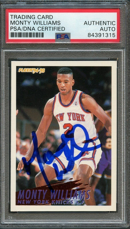 1994-95 Fleer #335 Monty Williams Signed Card AUTO PSA Slabbed Knicks