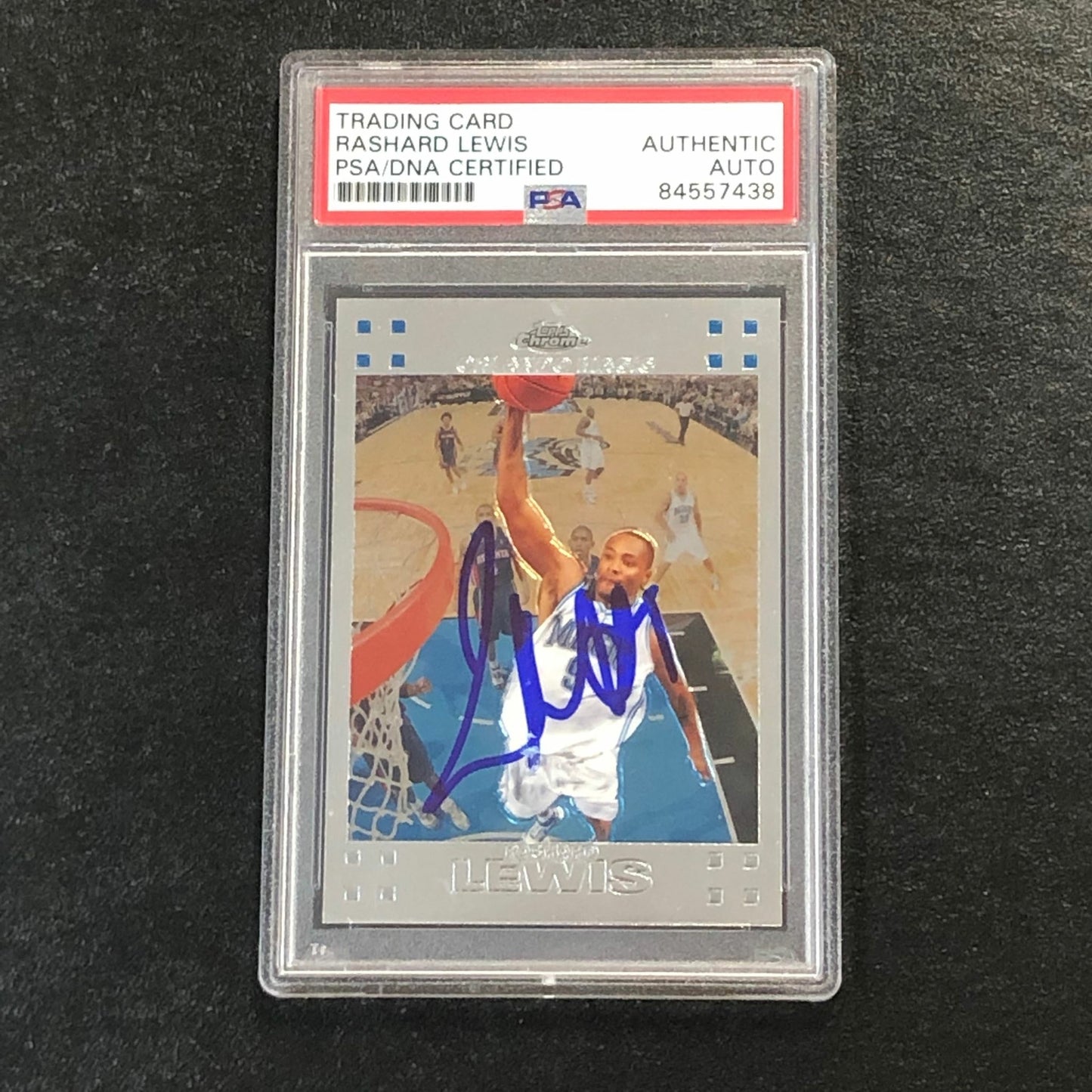 2007-08 Topps Chrome #65 Rashard Lewis Signed Card AUTO PSA/DNA Slabbed Magic