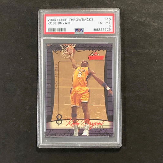 2004 Fleer Throwbacks #10 Kobe Bryant PSA 6 EX-MT Lakers