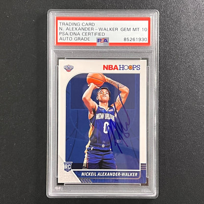 2019-20 NBA Hoops #214 Nickeil Alexander Walker Signed Card AUTO 10 PSA Slabbed