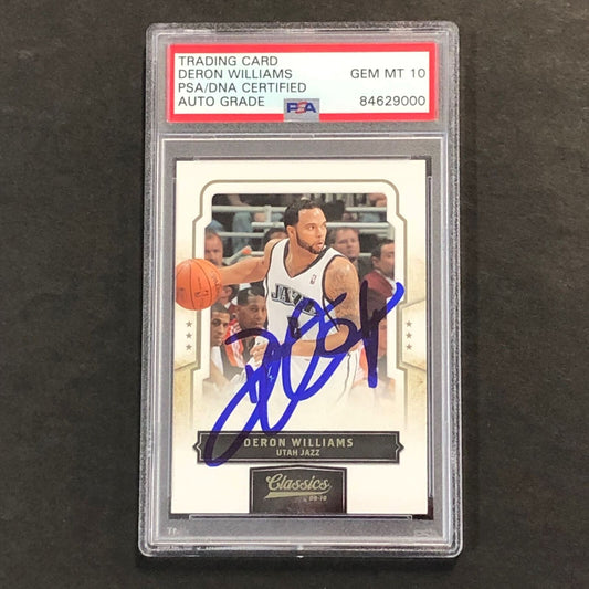 2009-10 Panini Classics #65 Deron Williams Signed Card AUTO GRADE 10 PSA Slabbed