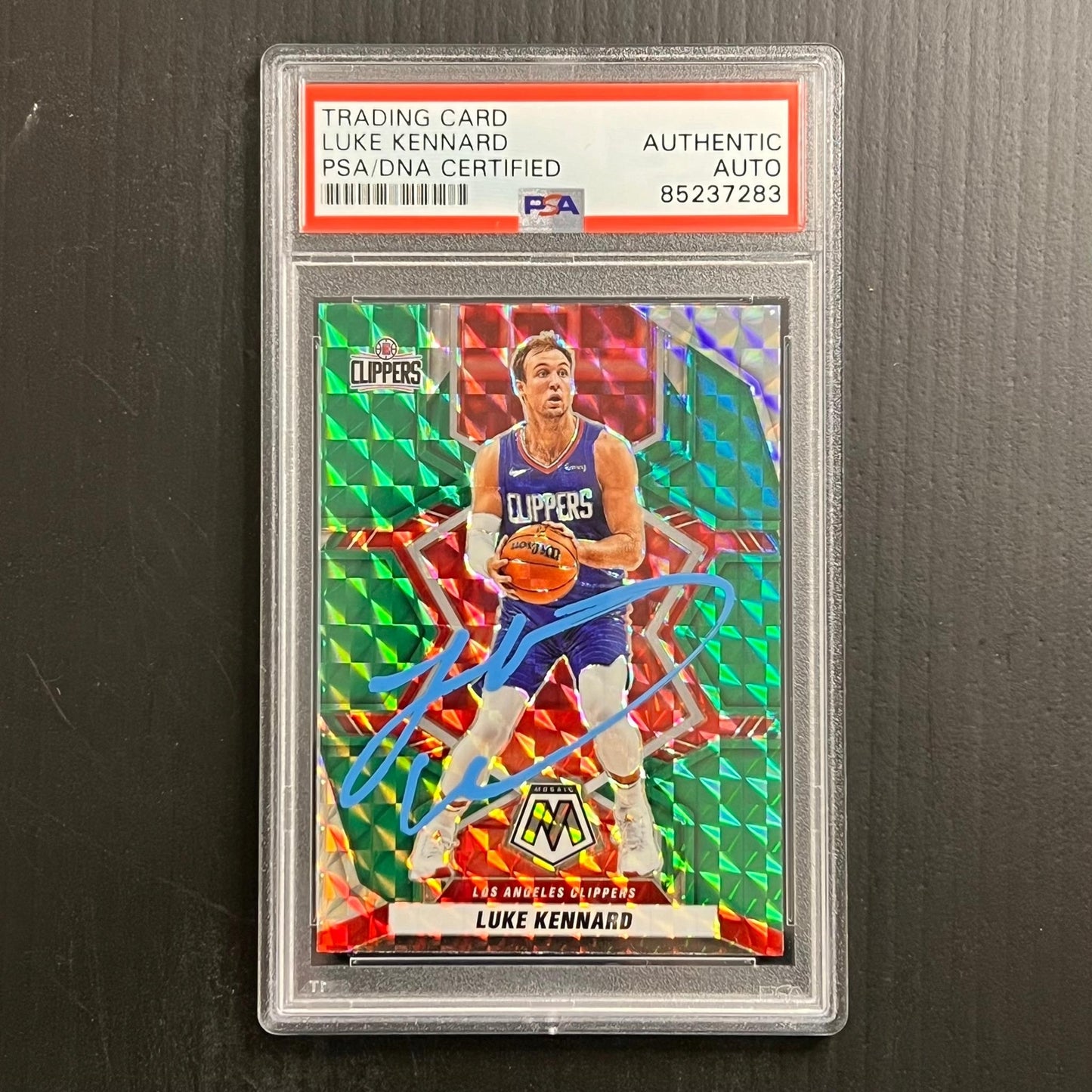 2021-22 Panini Mosaic #121 Luke Kennard Signed Rookie Card AUTO PSA Slabbed Clip