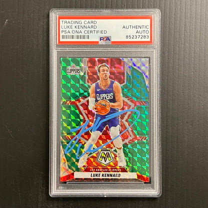 2021-22 Panini Mosaic #121 Luke Kennard Signed Rookie Card AUTO PSA Slabbed Clip
