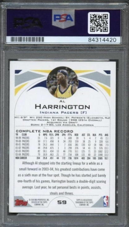 2004-05 Topps #59 Al Harrington Signed Card AUTO PSA Slabbed