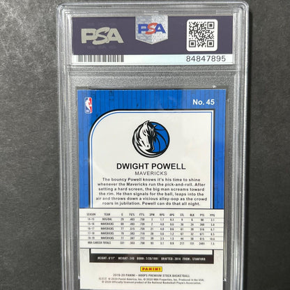 2019-20 Panini Hoops #45 Dwight Powell Card AUTO PSA Slabbed Mavericks