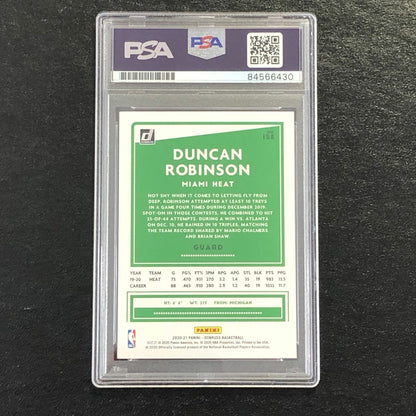 2020-21 Donruss #158 Duncan Robinson Signed Card AUTO 10 PSA Slabbed Heat