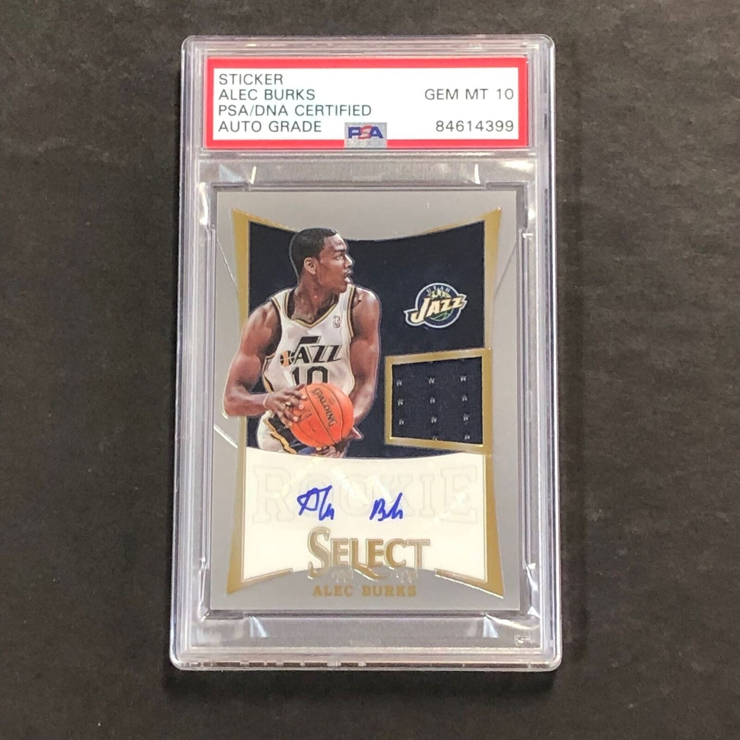 2012-13 Panini Select #247 Alec Burks Signed Relic Card AUTO 10 PSA Slabbed Jazz