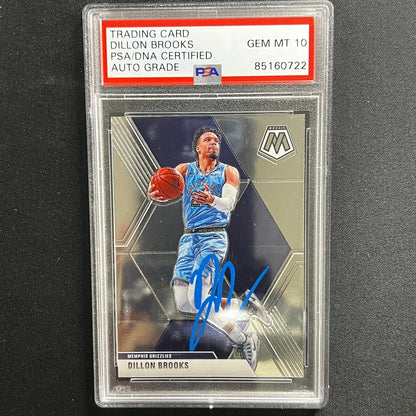 2019-20 Panini Mosaic #66 Dillon Brooks Signed Card AUTO 10 PSA Slabbed Grizzlie