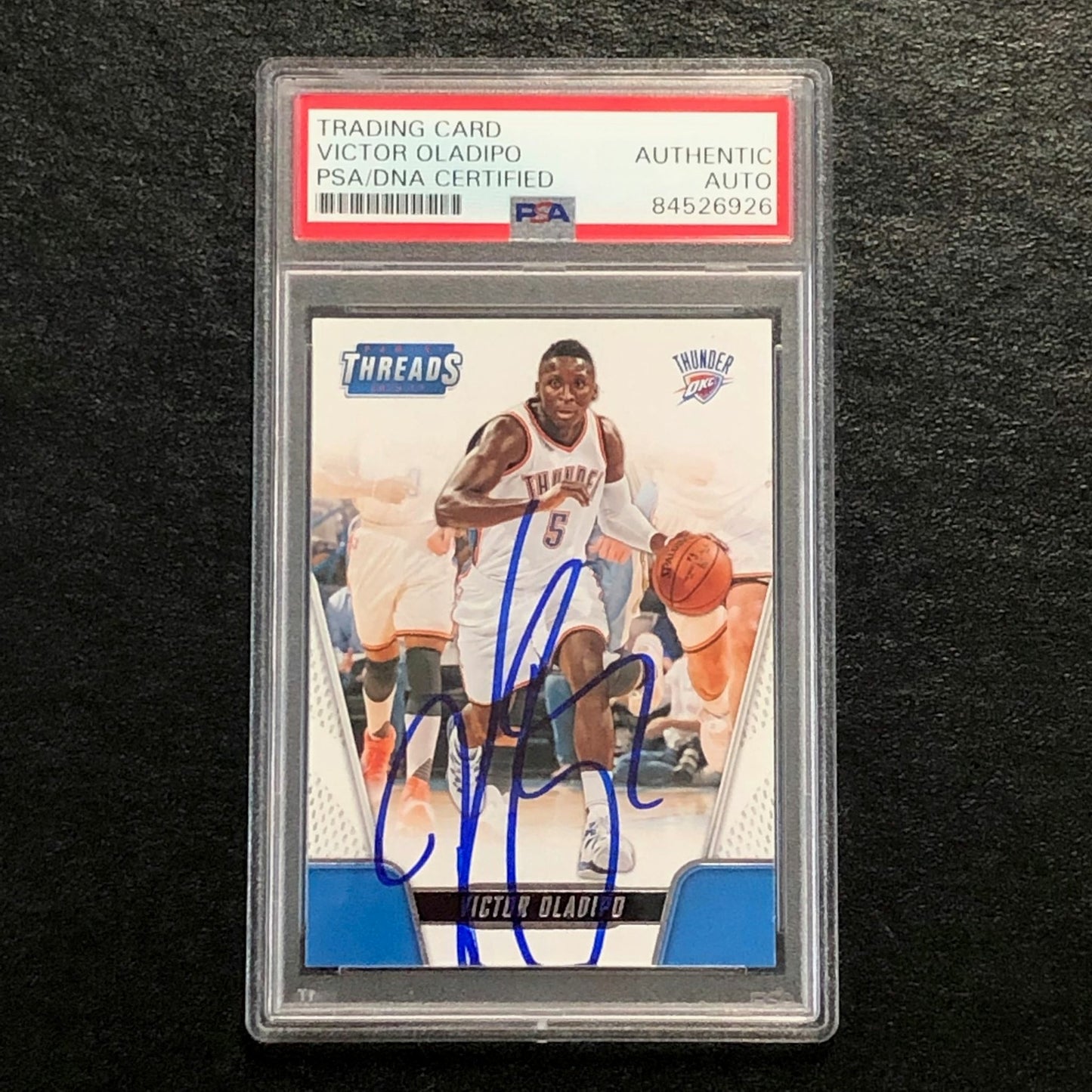 2016-17 Panini Threads #58 Victor Oladipo AUTO signed card PSA/DNA Signed Thunde