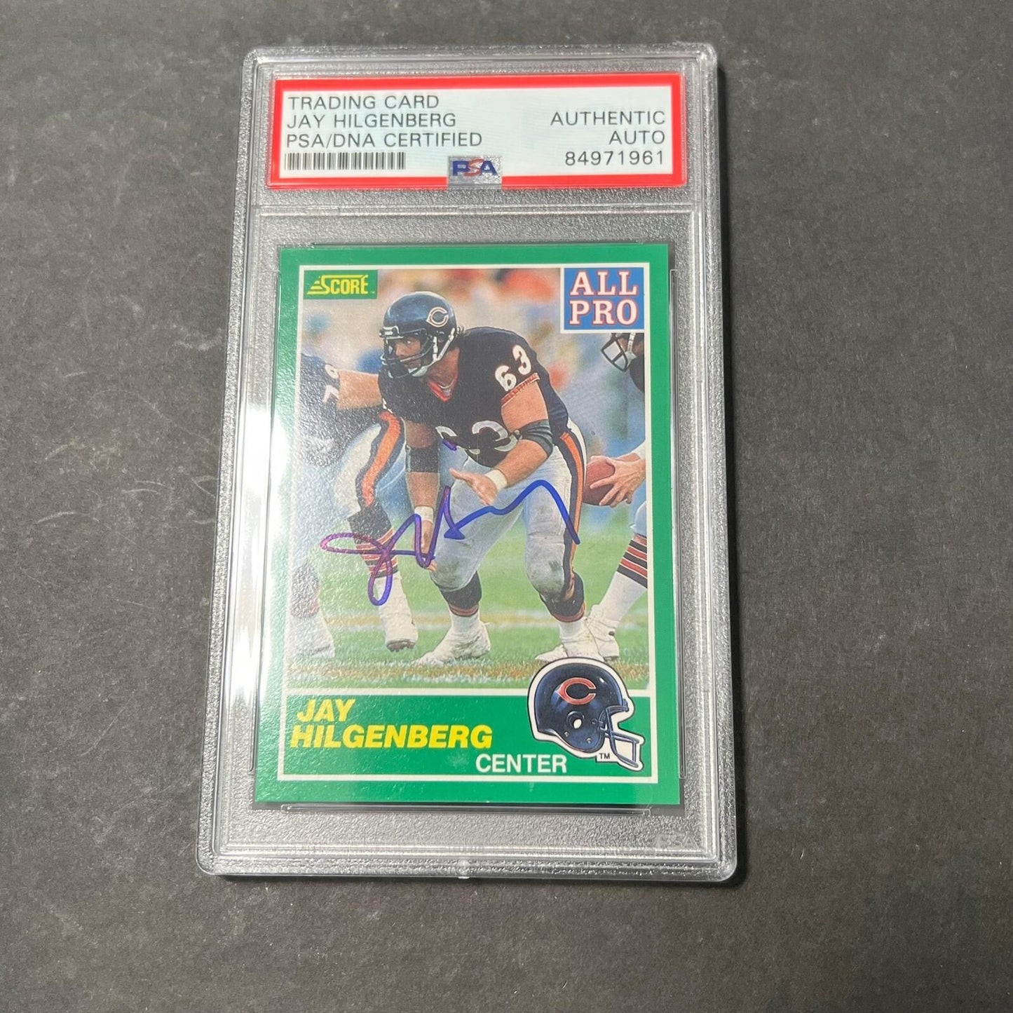 1989 All-Pro Score #288 Jay Hilgenberg Signed Card PSA Slabbed Auto Chicago Bear