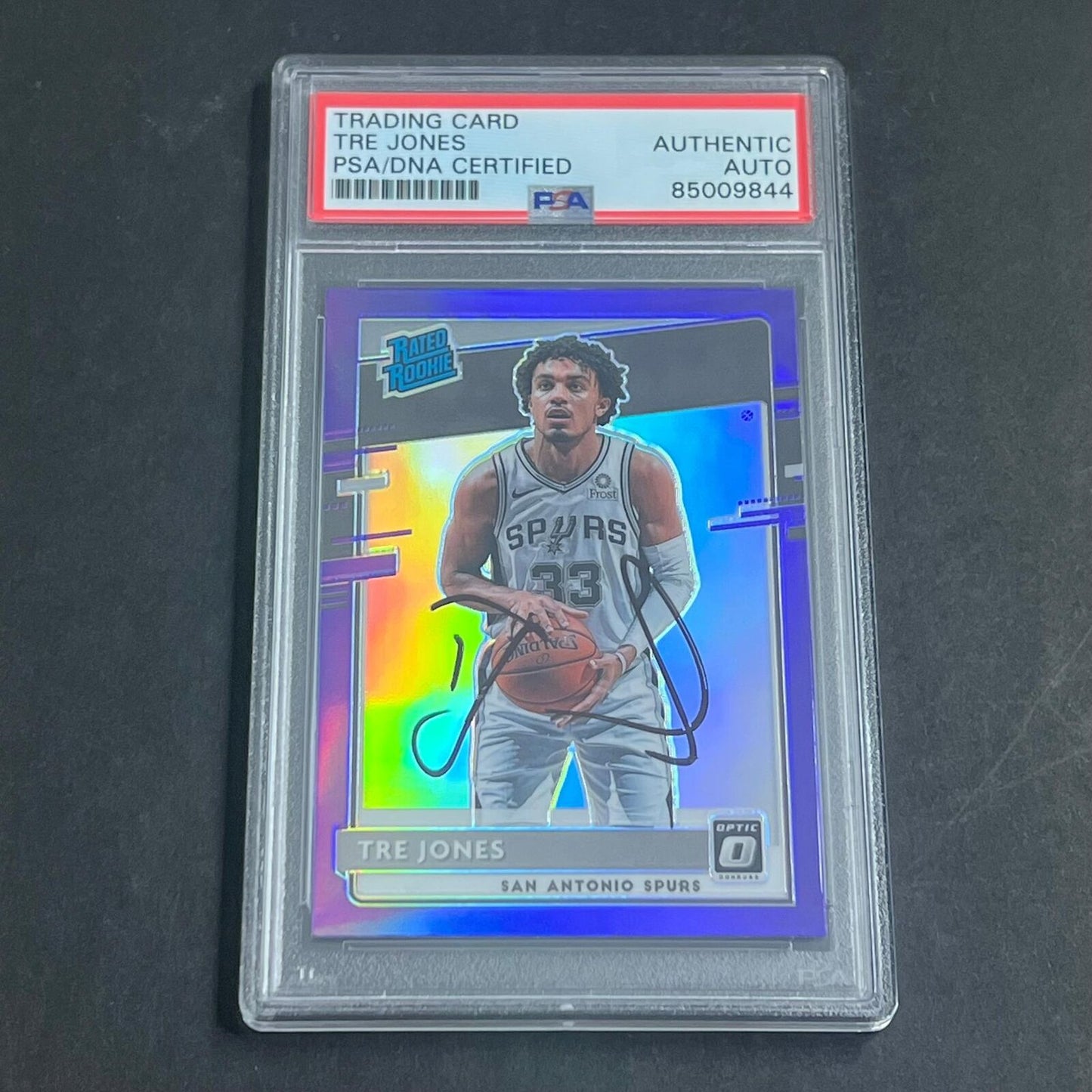 2020-21 Panini Donruss Optic #188 Tre Jones Signed Card AUTO PSA/DNA Slabbed RC