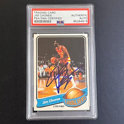 1979-80 Topps #19 Jim Chones Signed Card AUTO PSA Slabbed Cavaliers