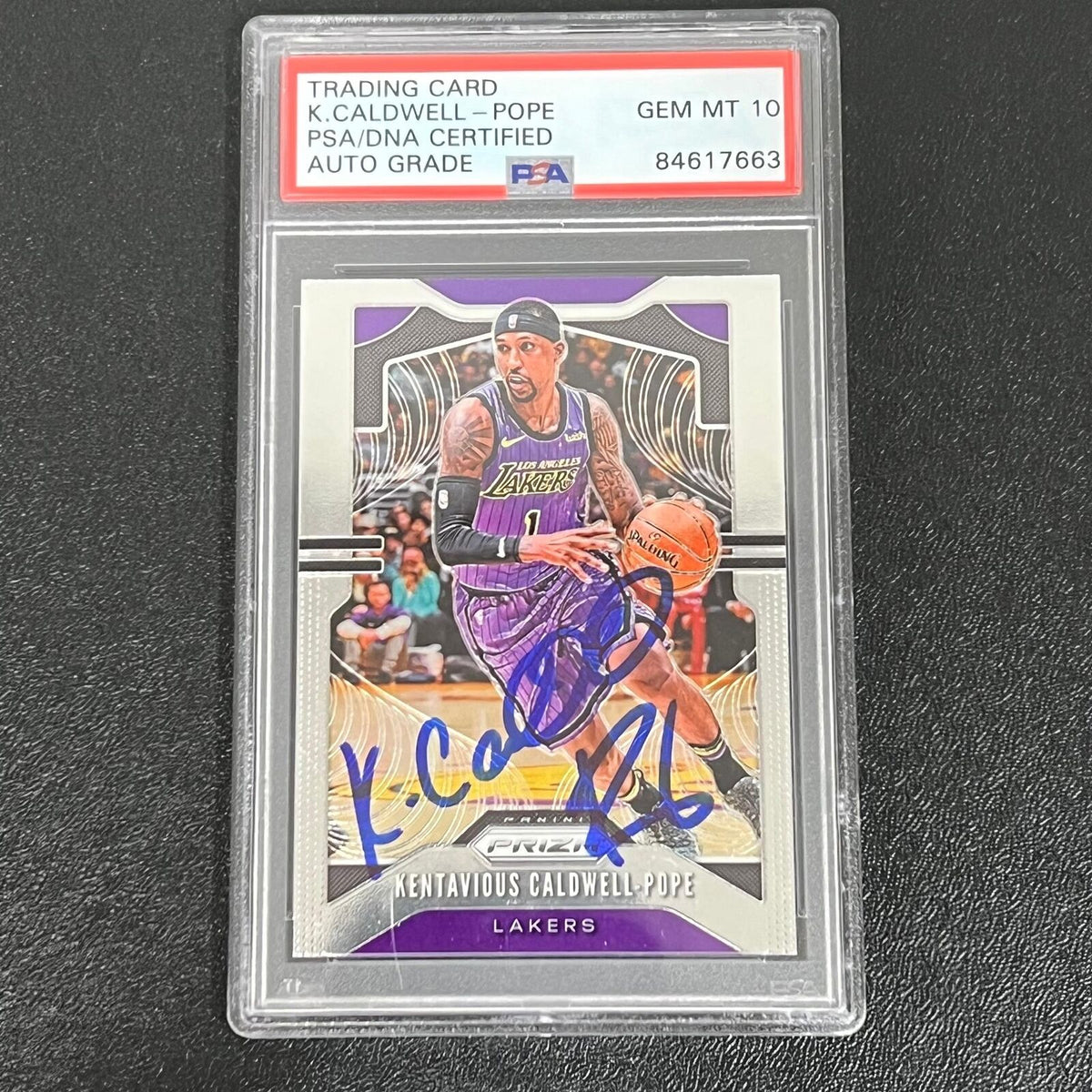 2019-20 Panini Prizm #224 Kentavious Caldwell-Pope Signed Card AUTO 10 PSA Slabb