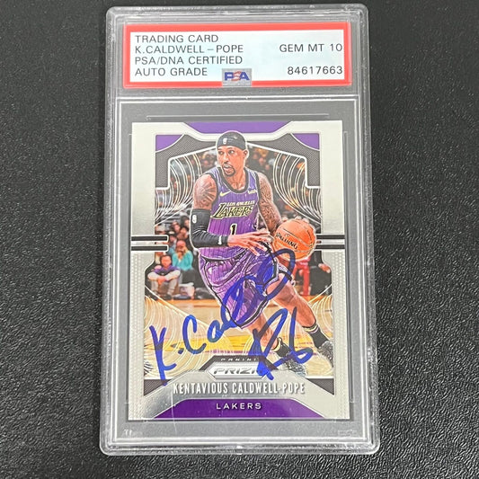 2019-20 Panini Prizm #224 Kentavious Caldwell-Pope Signed Card AUTO 10 PSA Slabb