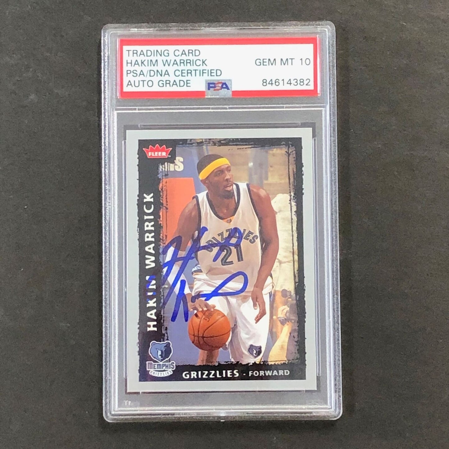 2008-09 Fleer Basketball #192 Hakim Warrick Signed Card AUTO 10 PSA Slabbed Griz